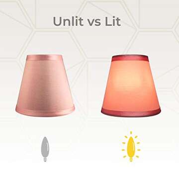 Royal Designs CS-1005-5PNK-6 Clip On Empire Chandelier Lamp Shade, 3" x 5" x 4.5", Pink, Set of 6