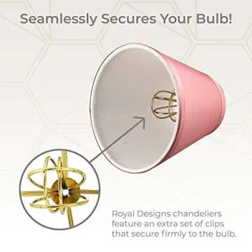 Royal Designs CS-1005-5PNK-6 Clip On Empire Chandelier Lamp Shade, 3" x 5" x 4.5", Pink, Set of 6