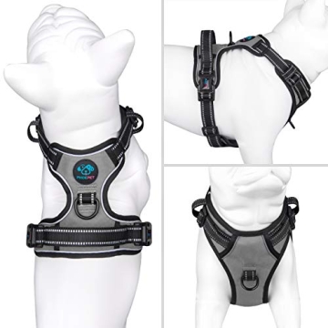 PHOEPET Reflective No Pull Dog Harness with Handle and Clips
