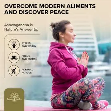 Garden of Herbz Organic Ashwagandha Root & Irish Sea Moss – 3,600 mg Ashwagandha Supplement with Black Seed Oil, & Burdock Root – Herbal Supplement for Energy, Stress Relief, Extra Strength, 60 Caps