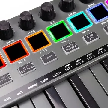 MIDI Keyboard Controller with Drum Pads & Knobs