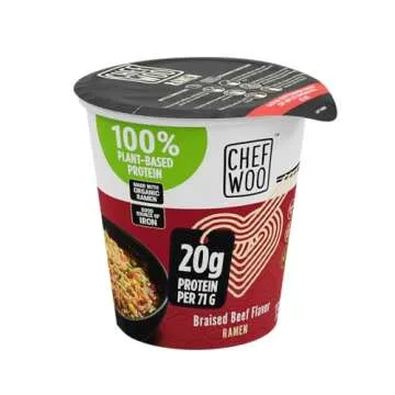 High Protein Vegan Ramen Cups by CHEF WOO - 12 Pack