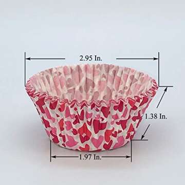 Huaswan Heart Cupcake Liners Paper Standard Baking Cups for Valentine's Day and Wedding, 100-Count