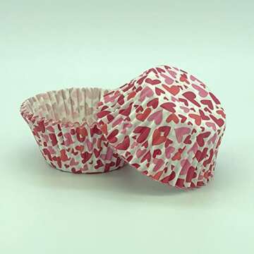 Huaswan Heart Cupcake Liners Paper Standard Baking Cups for Valentine's Day and Wedding, 100-Count