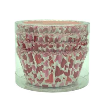 Huaswan Heart Cupcake Liners Paper Standard Baking Cups for Valentine's Day and Wedding, 100-Count