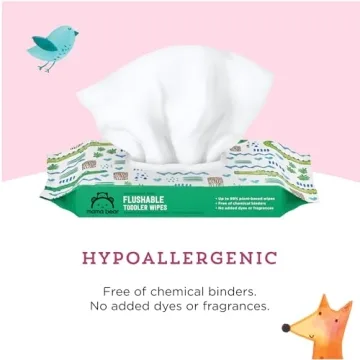 Mama Bear Flushable Toddler Wipes - Plant-Based Care