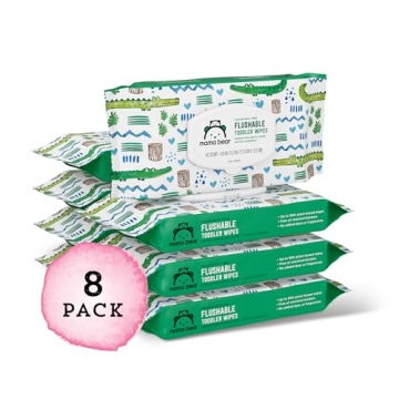 Mama Bear Flushable Toddler Wipes - Plant-Based Care