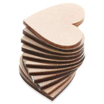 Tatuo 200 Pcs Wooden Hearts for Crafts Small Blank Wooden Shapes Cutouts DIY Unfinished Wooden Ornaments Heart Tag for Guest Book Art Project Birthday Embellishments(1 Inch)