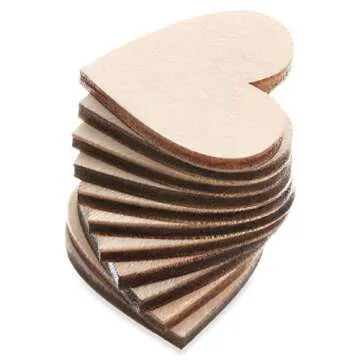 Tatuo 200 Pcs Wooden Hearts for Crafts Small Blank Wooden Shapes Cutouts DIY Unfinished Wooden Ornaments Heart Tag for Guest Book Art Project Birthday Embellishments(1 Inch)