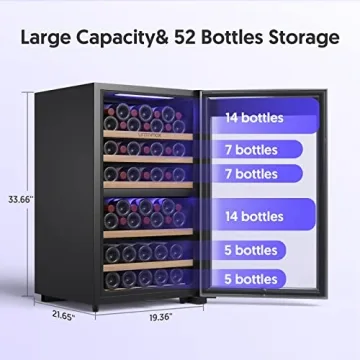 UNTOMAX Wine Fridge Dual Zone for 52 Bottles