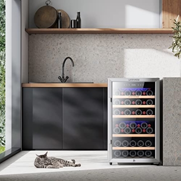 UNTOMAX Wine Fridge Dual Zone for 52 Bottles
