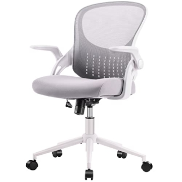 SMUG Office Computer Gaming Desk Chair, Ergonomic Mid-Back Mesh Rolling Work Swivel Chairs with Flip...