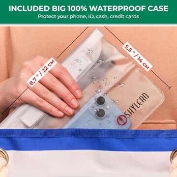 Durable SHYLERO Beach Bag & Pool Tote - Waterproof with Zippered Pouch