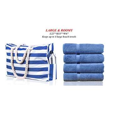 SHYLERO Beach Bag - Waterproof Tote with Pouch