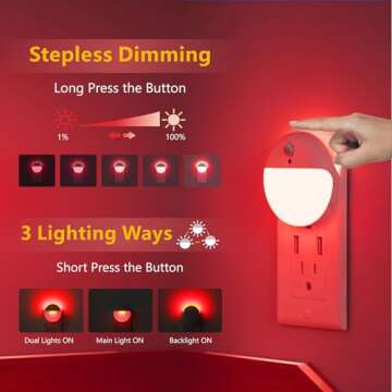 YUNLEX Night Light with Motion Sensor and Stepless Dimming