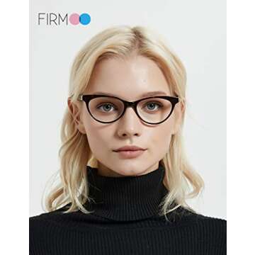 Firmoo Blue Light Blocking Glasses, Reduce Headache Anti Eye Strain, Cat Eye Computer Glasses, Bluelight Blocker Eyeglasses for Women(Pink Tortoise Frame)