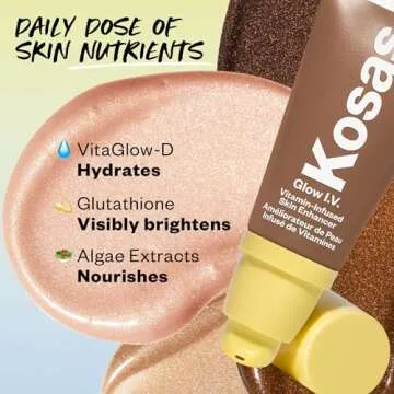 Kosas Glow I.V. Vitamin-Infused Skin Enhancer Face Makeup - Tinted Beauty Highlighter for a Healthy Glow - Radiate