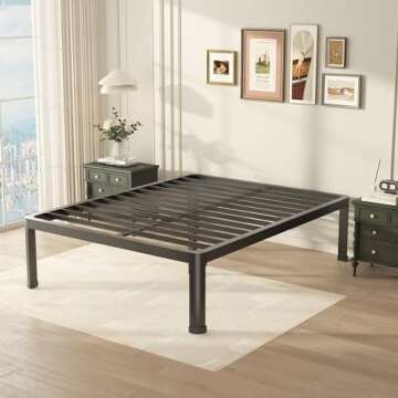 Yitong Angel 18 Inch Queen Bed Frame - Heavy Duty with Round Corner Edge