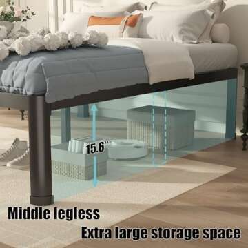 Yitong Angel 18 Inch Queen Heavy Duty Metal Bed Frame