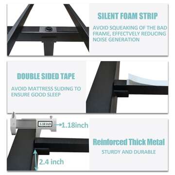 Yitong Angel 18 Inch Queen Heavy Duty Metal Bed Frame