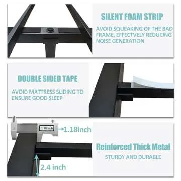 Yitong Angel 18 Inch Queen Heavy Duty Metal Bed Frame