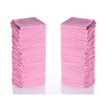 Simpli-Magic Cotton Set, Washcloths, 24 Pack, 12” x 12”, Pink