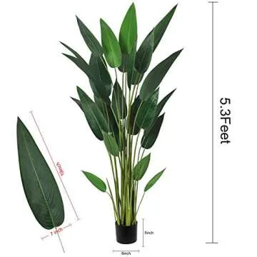 Realistic 5.3Ft Artificial Bird of Paradise Plant