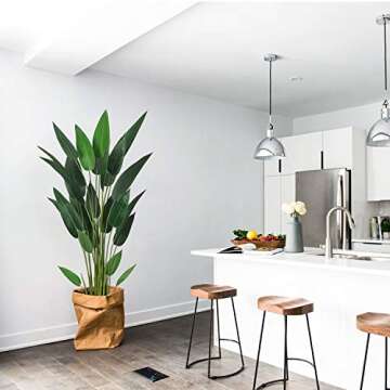 Artiflr 2Pack 5.3Ft Artificial Bird of Paradise Plant Fake Tropical Palm Tree with 25 Detachable Trunks Faux Tropical Plant Tree for Indoor Outdoor, Perfect for Home Garden Office Store Decoration