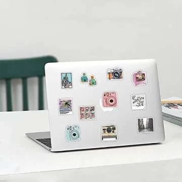Camera Stickers, 50 Pcs VSCO Aesthetic Decorative Decals Waterproof Vinyl Stickers for Scrapbook Laptop, Water Bottle, Luggage, Skateboard Phone Gifts forTeens Adults Kids Boys Girls (Camera Stickers)