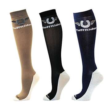 TuffRider Coolmax Boot Socks - 3 pack - Lv/Csmb/Hp
