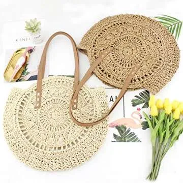 Chic Beach Bag Straw Handbag for Women – Ideal Summer Accessory