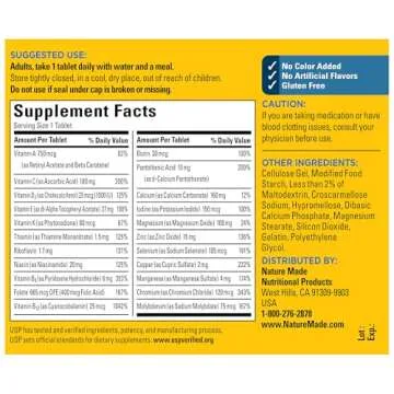 Nature Made Multivitamin For Him 50+, Mens Multivitamins for Daily Nutritional Support, Multivitamin for Men, 90 Tablets, 90 Day Supply