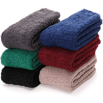 MOGGEI Fuzzy Slipper Socks for Mens Womens Fluffy Winter Warm Socks with Grips Non Skid/Slip Hospita...