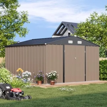 Patiowell 10 x 10 FT Durable Metal Storage Shed