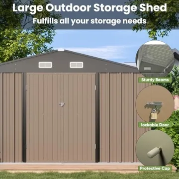 Patiowell 10 x 10 FT Durable Metal Storage Shed