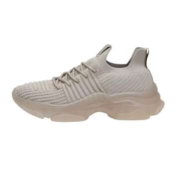 CUSHIONAIRE Women's Apolo Knit Sneaker +Memory Foam, Taupe/Clear Bottom 7