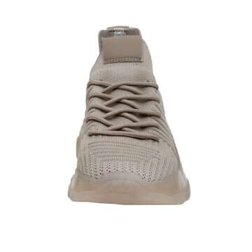 CUSHIONAIRE Women's Apolo Knit Sneaker +Memory Foam, Taupe/Clear Bottom 7