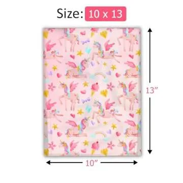 Stylish 10x13 Rainbow Unicorn Poly Mailers for Shipping
