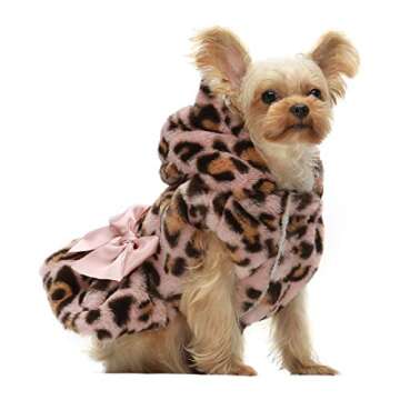 Fitwarm Pink Leopard Dog Coats - Cozy & Chic XS Jackets