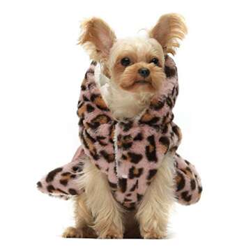 Fitwarm Pink Leopard Dog Coats - Cozy & Chic XS Jackets