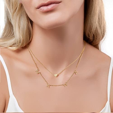 BUREI Mama Necklace - Elegant 14K Gold-Plated Gift for Moms