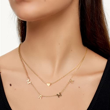 BUREI Mama Necklace - Elegant 14K Gold-Plated Gift for Moms