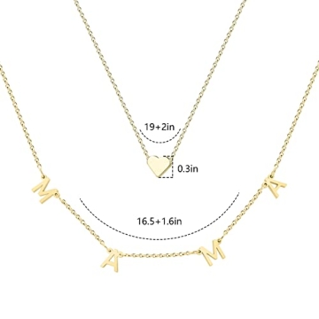 BUREI Mama Necklace - Elegant 14K Gold-Plated Gift for Moms