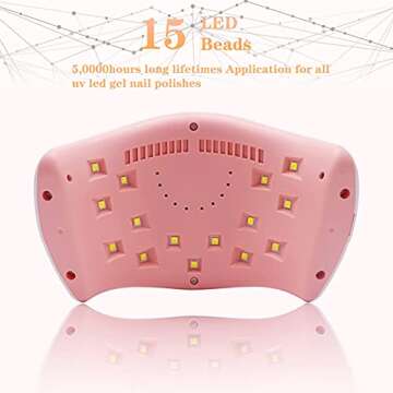UV LED Nail Lamp, LKE Nail Dryer 72W Gel Nail Polish Curing Lamp UV Nail Lamp LED Nail Lamp for Gel ...