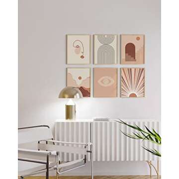 HAUS AND HUES Boho Prints - Set of 6 Geometric Wall Art