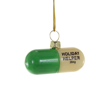 The Bridge Collection Holiday Helper Pill Ornament - Funny Christmas Tree Ornaments - Chill Pill Orn...