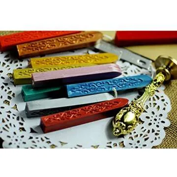 Sealing Wax Sticks, Yoption 10 Pcs Seal Wax Sticks with Wicks Multi-Color Seal Wax for Wax Seal Stamp (Mix Color)