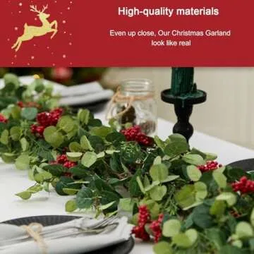 6.3FT Christmas 144 Branch Tips Cedar Garlands, Anna's Whimsy Artificial Pine Cypress Greenery Garland, Christmas Decorations Holiday Indoor Outdoor Christmas Decor Winter Garland