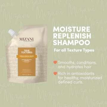 Mizani True Textures Moisture Replenish Shampoo | Smooths & Hydrates | with Coconut Oil | Sulfate & ...