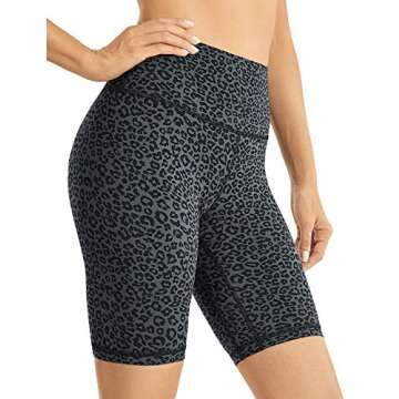 CRZ Yoga Women's Naked Feeling Yoga Shorts - 8 Inches High Waisted Athletic Shorts Fitness Workout B...